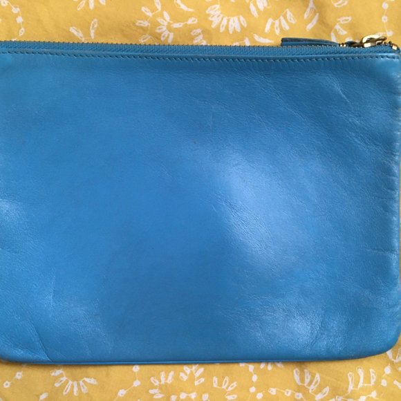 COMME DES GARÇONS Light Blue Leather Pouch - Picture 2 of 7